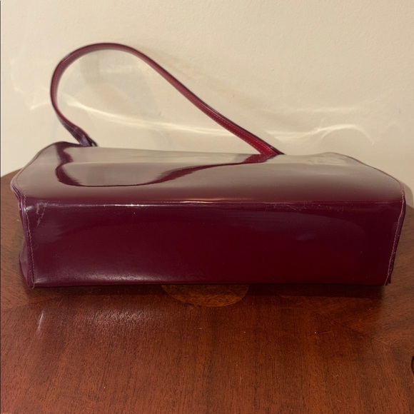 Town & Country Vintage 50’s Satchel Shoulder bag  burgundy red wine Suede Patent - Picture 10 of 13